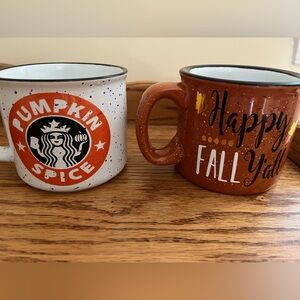 Starbucks and Happy Fall Camp Style Large Coffee Mugs 🎃